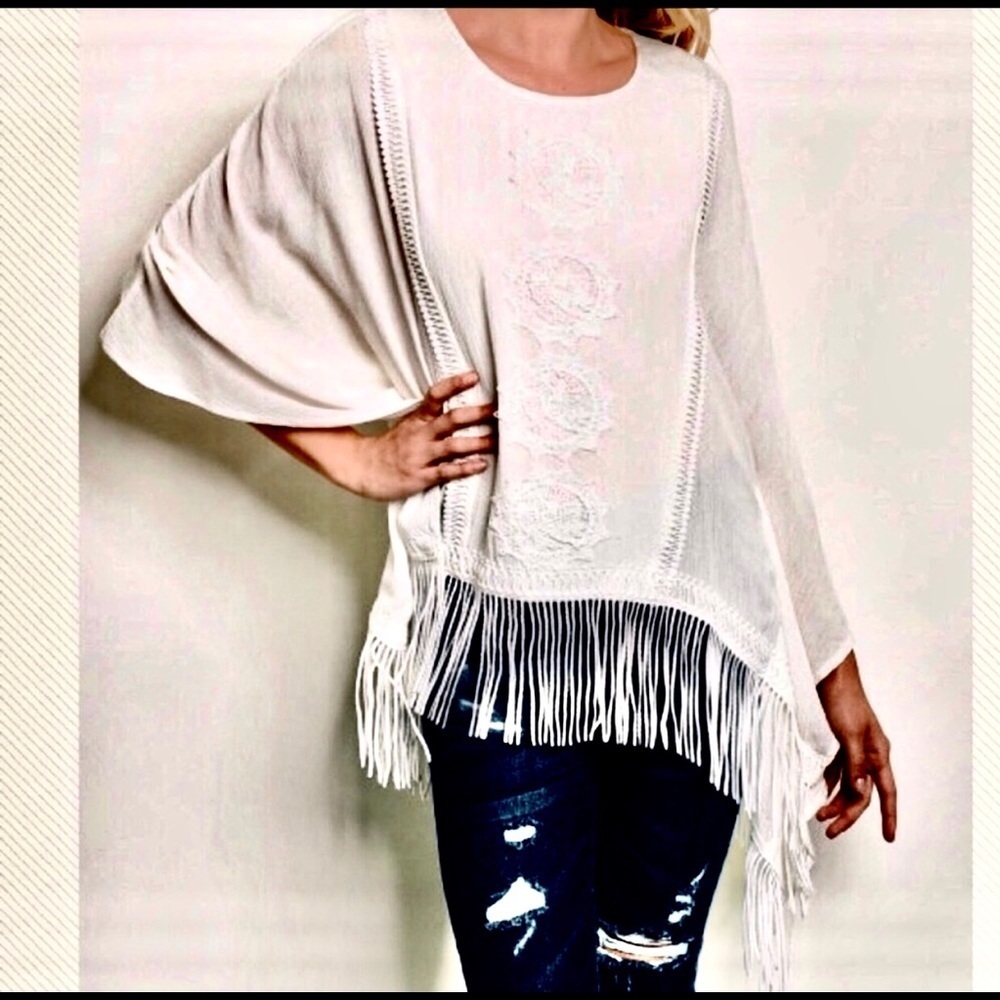 Lake boho mandala embroidered tassel kimono tunic